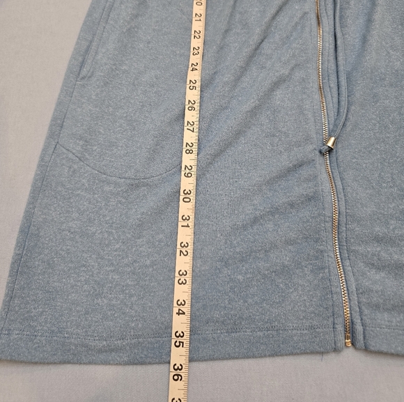 soft surroundings short dress M  Blue Tie Belt To Cinch Waist With Pockets - Picture 11 of 13